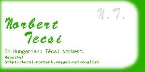 norbert tecsi business card